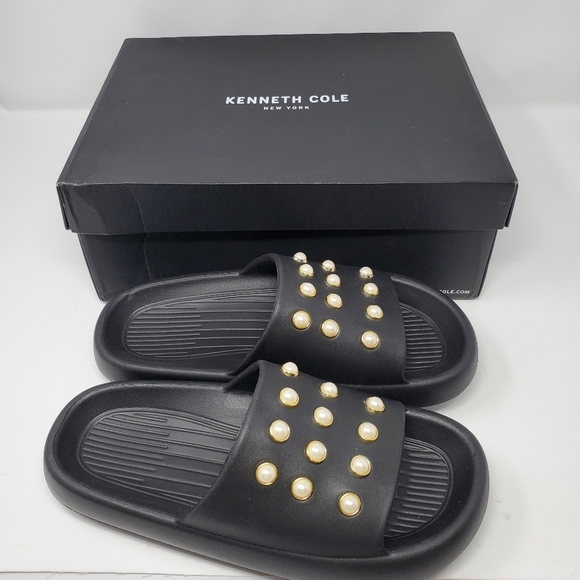 NIB Kenneth Cole Mello Eva Pearl Sandals Size 10 - Picture 1 of 15